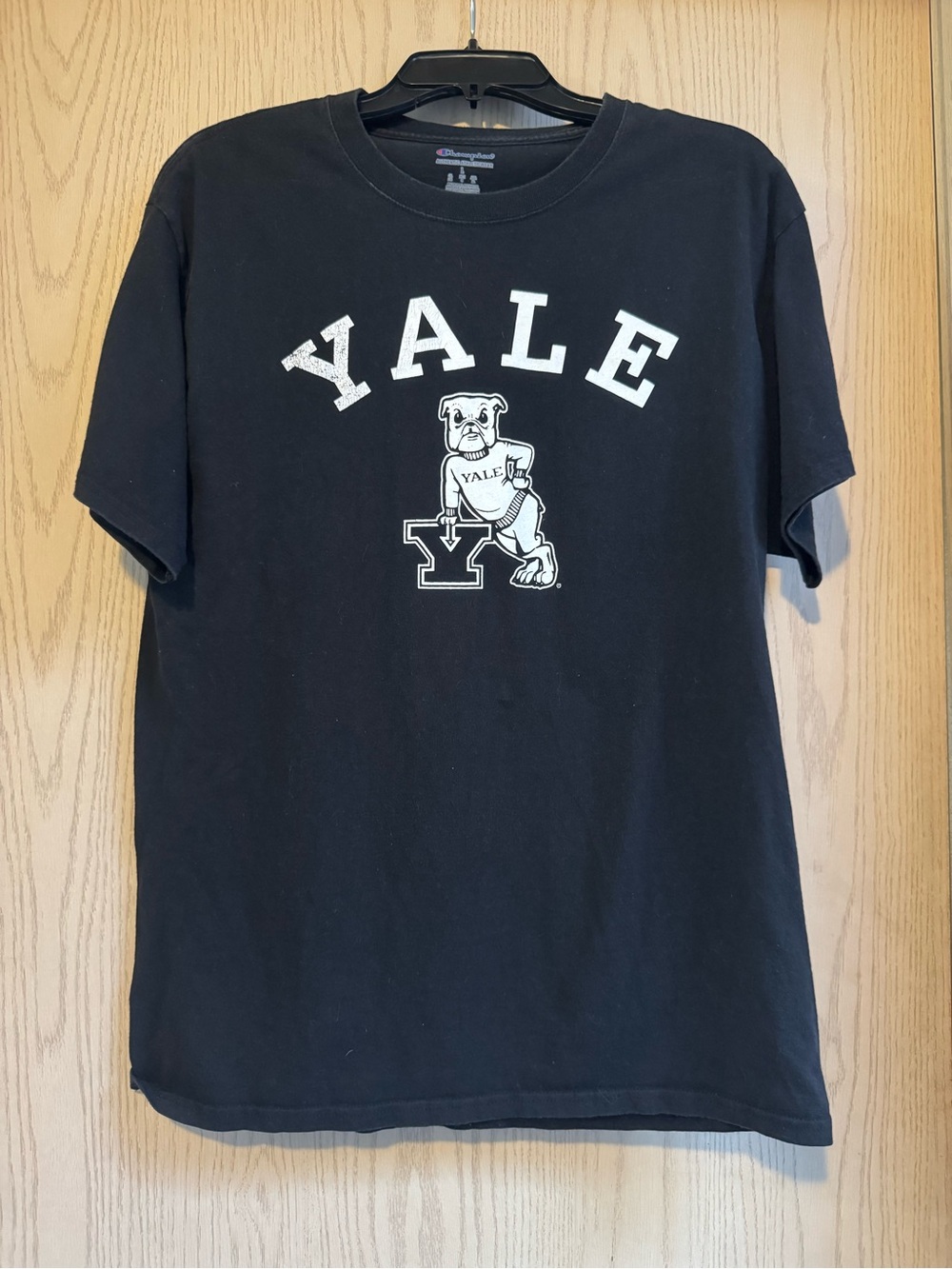 Mens Champion Yale University Tee Shirt Handsome Dan Graphic Yale Bulldogs Large